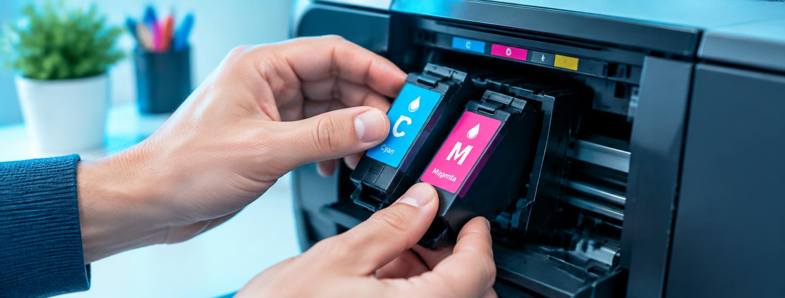 Replacing ink cartridges in a printer