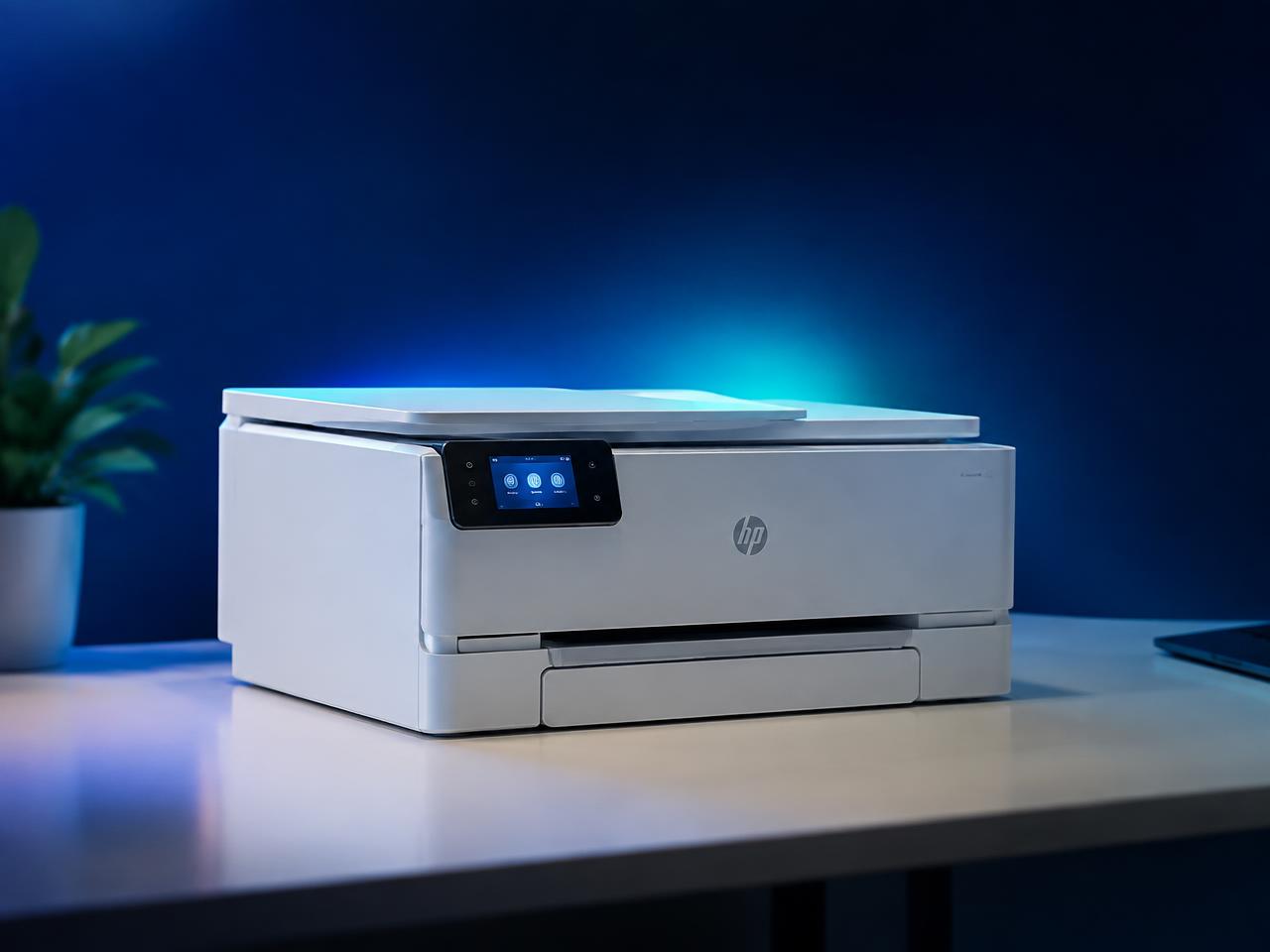 Modern office printer on a desk